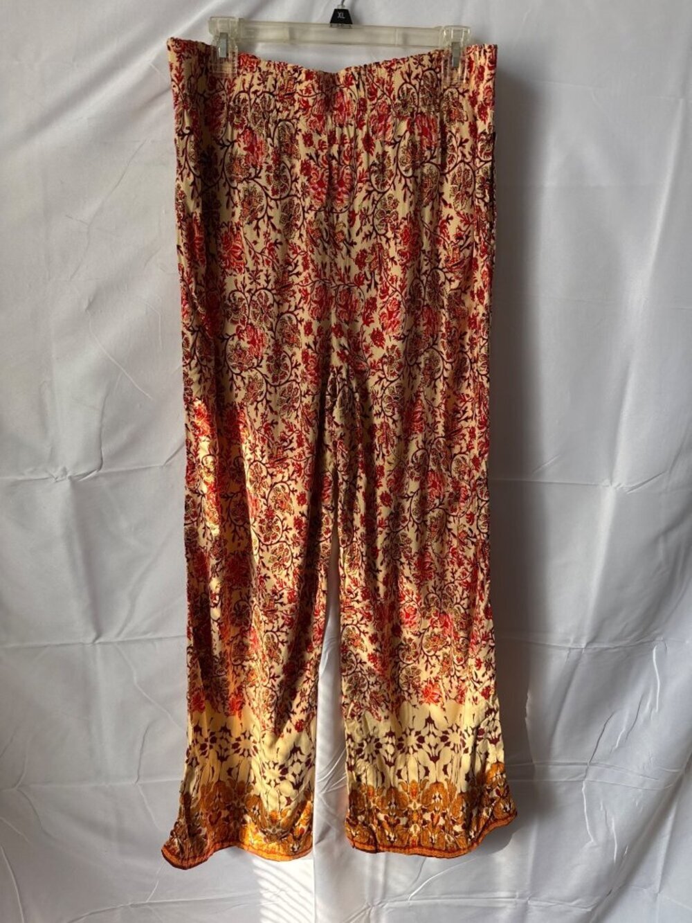 Joie Women's High Rise Rayon Floral Wide Leg Pull On Pants Size Large